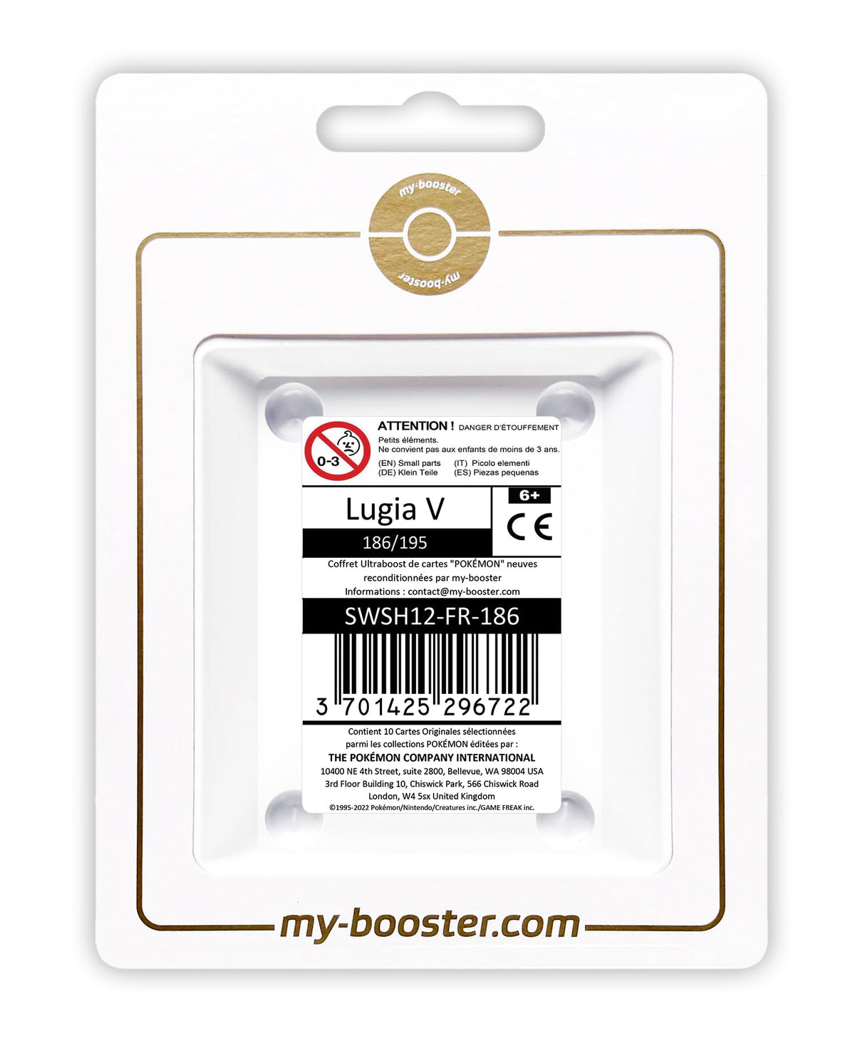 Lugia V 186/195 Alternativo Pokémon Gallery - Ultraboost X Epée et Bouclier 12 Tempête Argentée - Box de 10 Cartas Pokémon Francés