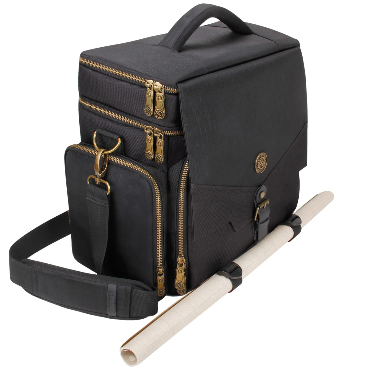 ENHANCE - Bolsa de Viaje RPG para Juegos de Mesa con Mazmorras y Dragones y Figuras, Bolsa de Transporte Acolchada con múltiples Compartimentos para Libros (4 a 8) y Bolsillo para Dados y fichas