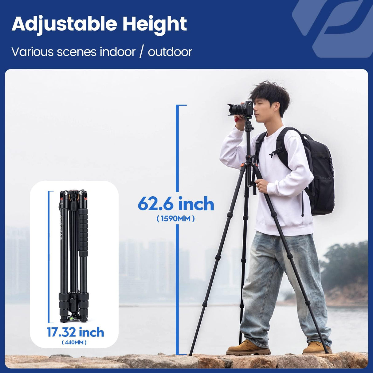 Fotopro Trípode Horizontal para cámara de 160 cm con Cabeza de Bola de 360 Grados, Placa de liberación rápida para cámara de vídeo DSLR, trípode 2 en 1 y monopié, Carga máxima de 10 kg