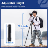 Fotopro Trípode Horizontal para cámara de 160 cm con Cabeza de Bola de 360 Grados, Placa de liberación rápida para cámara de vídeo DSLR, trípode 2 en 1 y monopié, Carga máxima de 10 kg