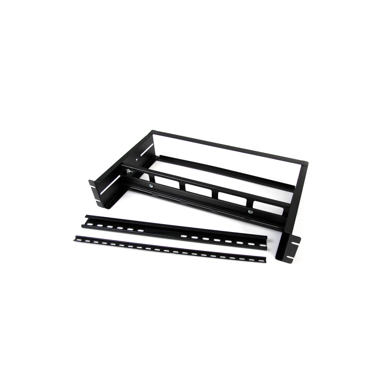 StarTech.com Juego Kit de Carriles DIN 2U para Rack Estándar de 19 Pulgadas, Carril DIN Ajustable Montable en Rack Armario Bastidor con Carriles Top Hat Mini G, 12,5kg de Capacidad (ADJDINKIT)