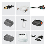 Gardena Set premium para limpiador inalámbrico de presión media AquaClean 24/18V P4A: limpiador inalámbrico equipamiento completo, 3 niveles, presión máx. 24 bar, con batería + cargador (14800-31)