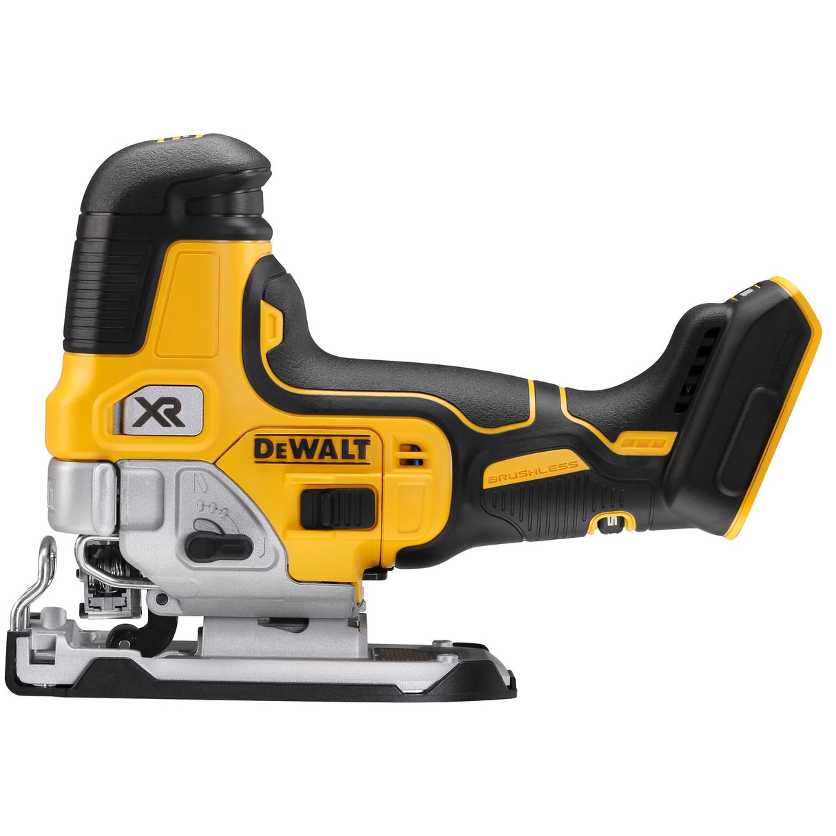 DEWALT DCS335N-XJ, Sierra de calar sin cable 18V, fácil cambio de cuchilla, interruptor de bloqueo, Velocidad de 3200 rpm, Corte madera 135mm, Acero 10mm, Sin batería ni cargador