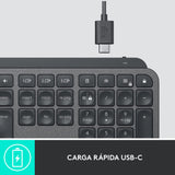 Logitech MX Keys for Business, Teclado retroiluminado inalámbrico, Teclas silenciosas para pulsaciones perfectas, Logi Bolt, Bluetooth, Recargable, Windows/Mac/Chrome/Linux, QWERTY Español - Gris