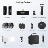 NEEWER Kit Vlogging para Teléfono con Luz LED RGB/Sistema Micrófono Inalámbrico Lavalier/Trípode para Teléfono Selfie Palo, Creador Contenido Esencial para iPhone Android Podcast Youtube, PA048