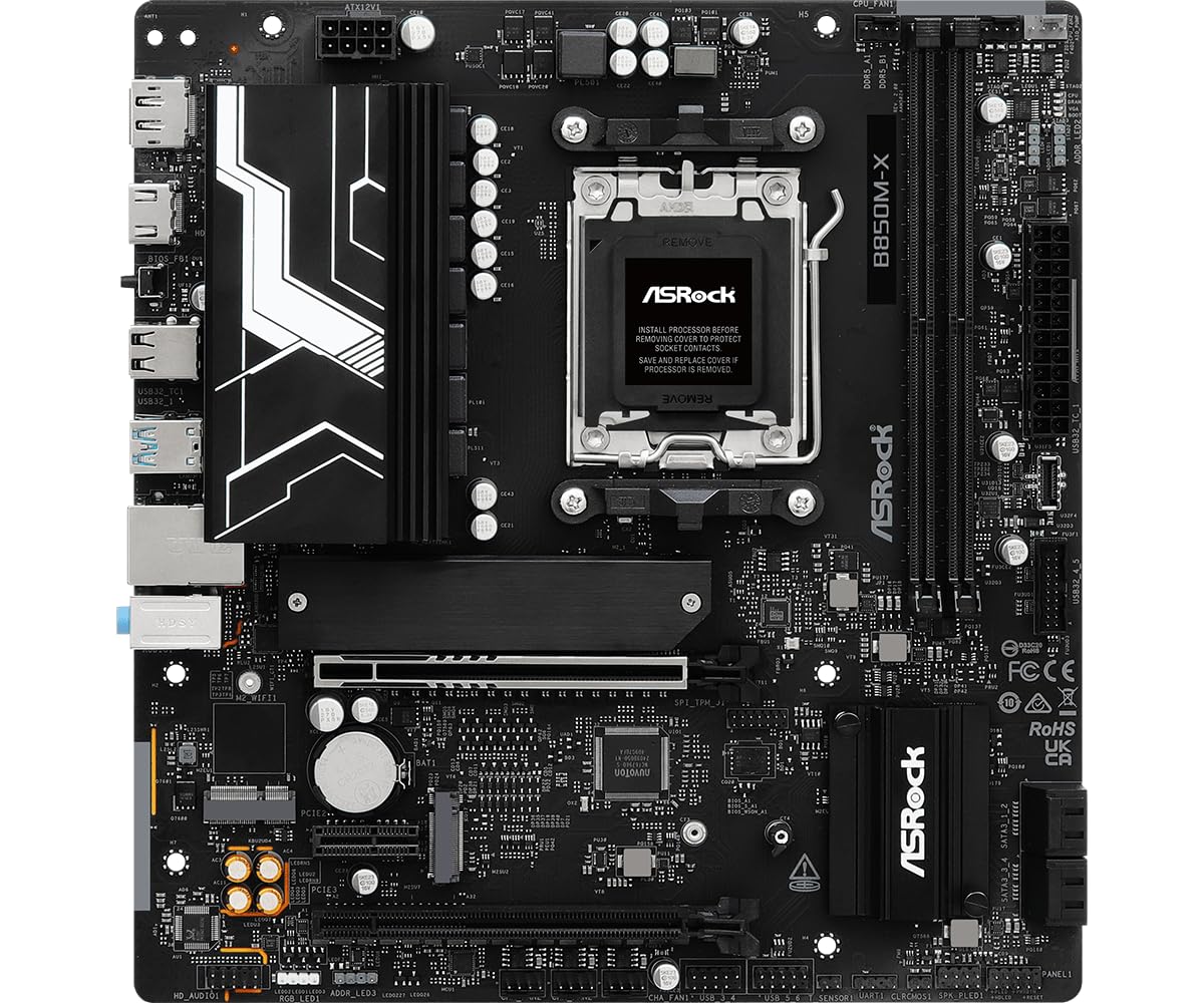 Asrock B850M-X R2.0, AMD B850, AM5, Micro ATX, 2 DDR5, HDMI, DP, 2.5G LAN, 2X M.2