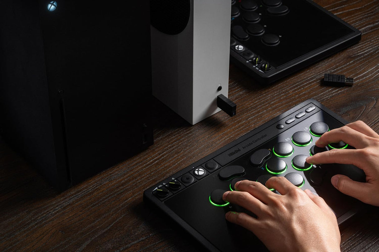 8Bitdo All-Button Arcade Controller for Xbox Series X|S, Xbox One & PC, 2.4G Wireless, Low-profile Mechanical Switches, Programmable Buttons, Hot-swappable PCB, RGB Lighting - Officially Licensed