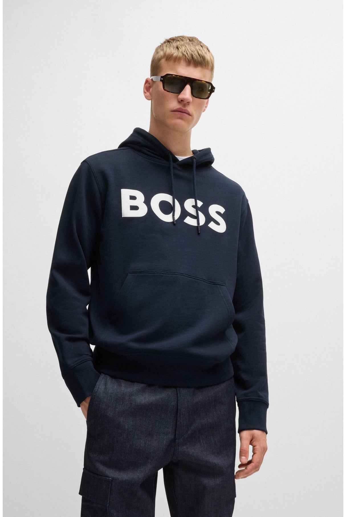 BOSS Webasic_Hood, Sudadera Hombre, Dark Blue404,