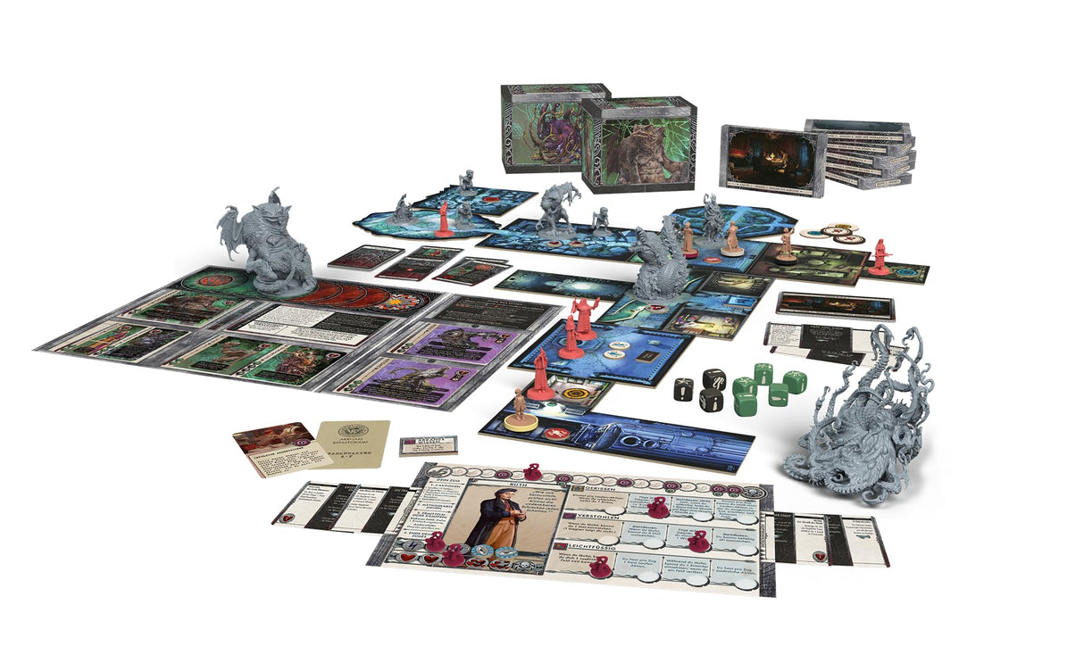 CMON, Cthulhu: Death May Die – Miedo a lo Desconocido, Juego básico, Juego de Expertos, Dungeon Crawler, 1-5 Jugadores, a Partir de 12 años, 90-120 Minutos, alemán, Negro