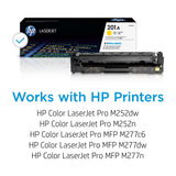 HP 201A CF402A, Amarillo, Cartucho Tóner Original, de 1.330 páginas, para impresoras HP Color LaserJet Pro serie 252, 274 y 277