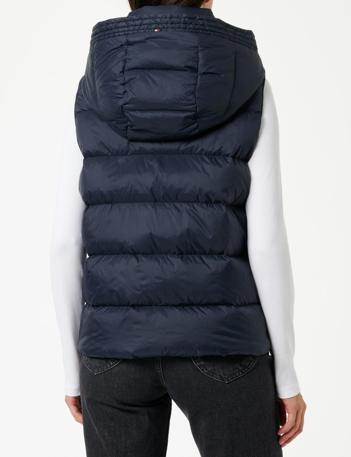 Tommy Hilfiger Chaleco Mujer Down Casual con capucha, Azul (Desert Sky), S