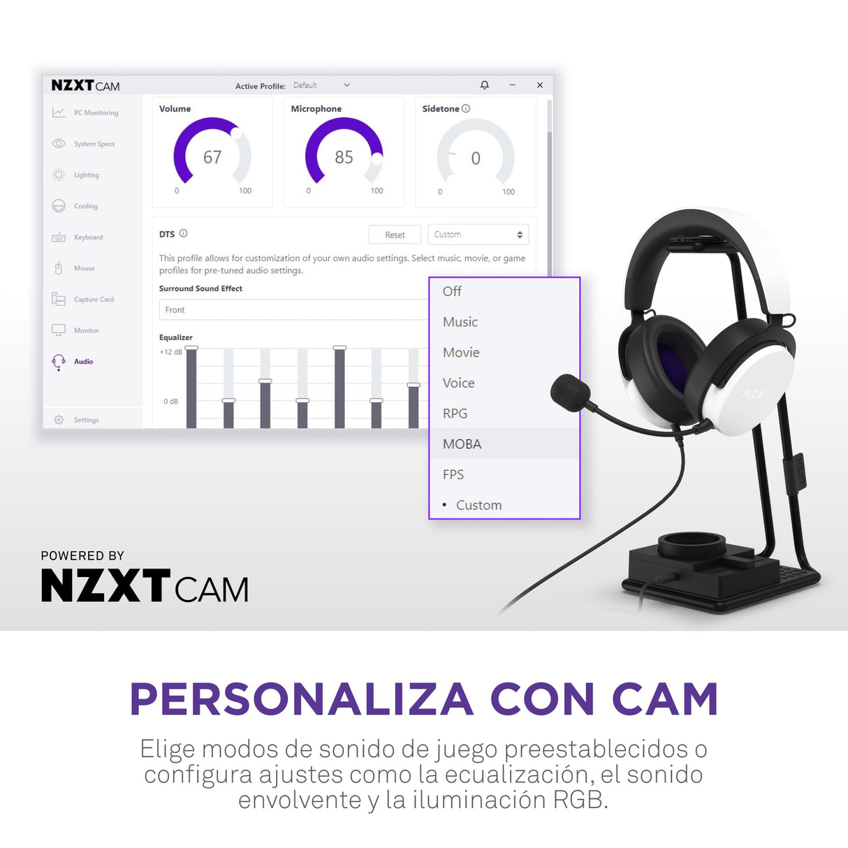 NZXT Relay SwitchMix Ap-USMSM-B1 - Soporte para Auriculares y Mezclador de Audio de PC Gaming - Cambio Audio de los Auriculares y el Altavoz - Negro