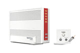 AVM ¡FRITZ! Cable Box 6690 (módem por cable DOCSIS 3.1, Wi-Fi 6 (WLAN AX) 4x4 con 4800 Mbps (5 GHz) + 1200 Mbps (2,4 GHz), 1 puerto LAN de 2,5 Gigabits, USB 3.0, DECT), blanco/rojo