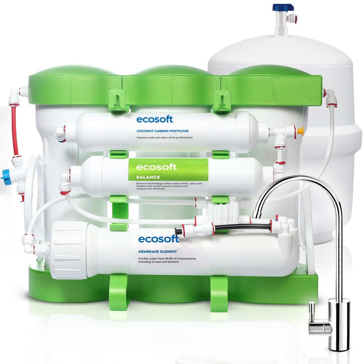 Ecosoft PURE Balance Filtro de Ósmosis Inversa Compacto | Sin Bomba | Mejora el Sabor del Agua Potable Doméstica