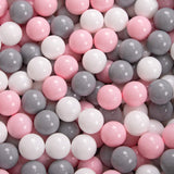 KiddyMoon 90X30cm/200 Bolas Piscina De Bolas ∅ 7Cm para Ninos Cuarto Angular Hecha En La UE, Grisclr:Blanco/Gris/Rosa Clr