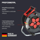 Brennenstuhl Carrete de cable profesional 320 KU 4200, cable de 40 m en negro, fabricado en plástico especial, para uso en obras de construcción y uso permanente en exteriores, fabricado en Alemania