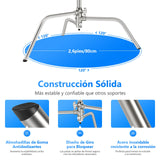 NEEWER Pro 100 % Acero Inoxidable Heavy Duty C Stand con Brazo Articulado Altura Máxima de 320 cm Soporte de Luz para Fotografía con Brazo de Sujeción de 4,2 pies/128 cm, 2 Cabezales de Agarre