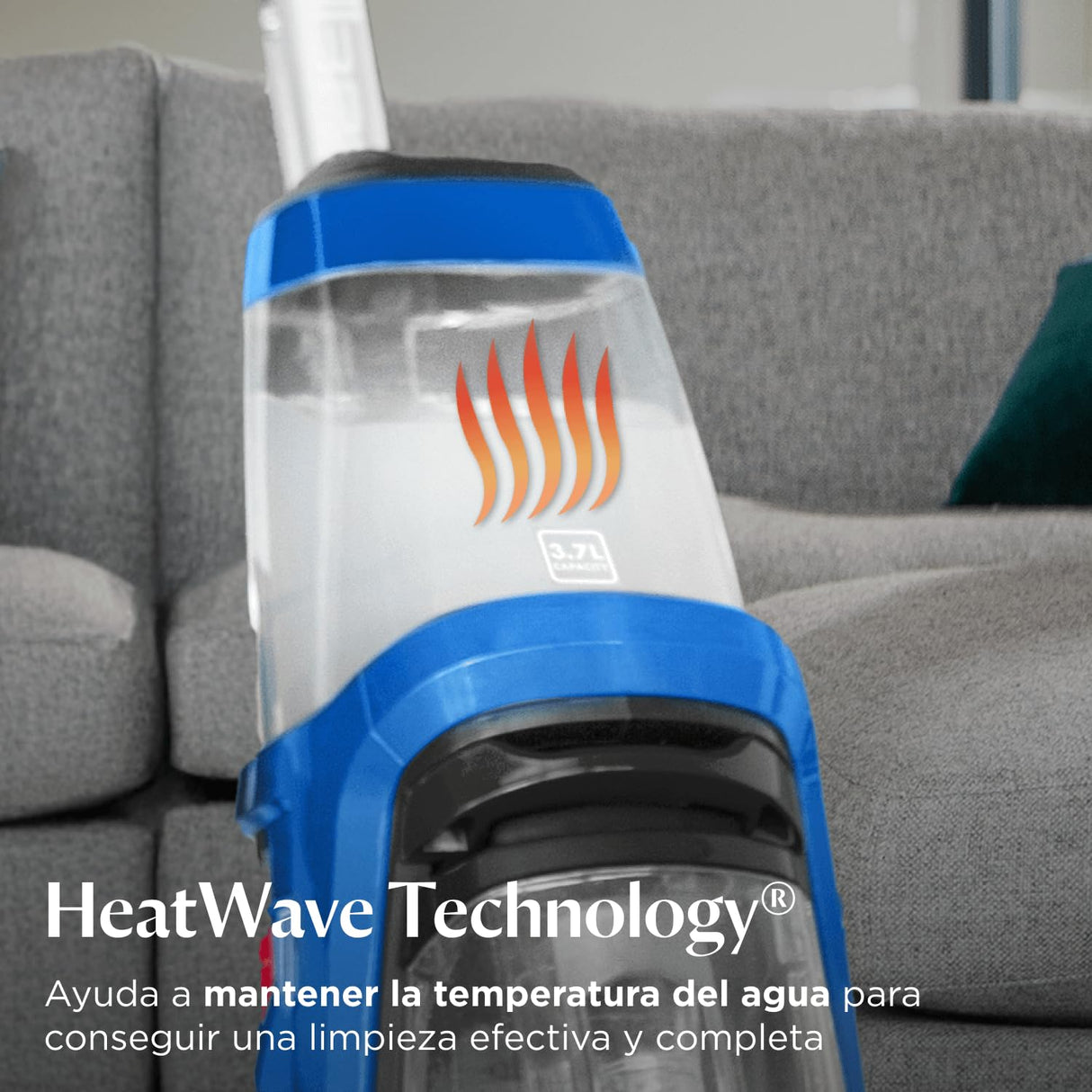 BISSELL ProHeat Revolution, Aspiradora de limpieza profunda vertical con tres modos de limpieza, Aspiradora de Agua Tapicería y moquetas, con cable, para alfombras, escaleras y tapicería, 18582
