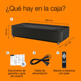 Epson Lifestudio Grand Plus EH‑LS970B | Proyector TV Láser de Ultracorto Alcance | Cine en Casa 4K | 4.000 Lúmenes | Imagen IA | Sonido BOSE | GoogleTV | Pantalla 150 Pulgadas | Garantia5 Años | Negro