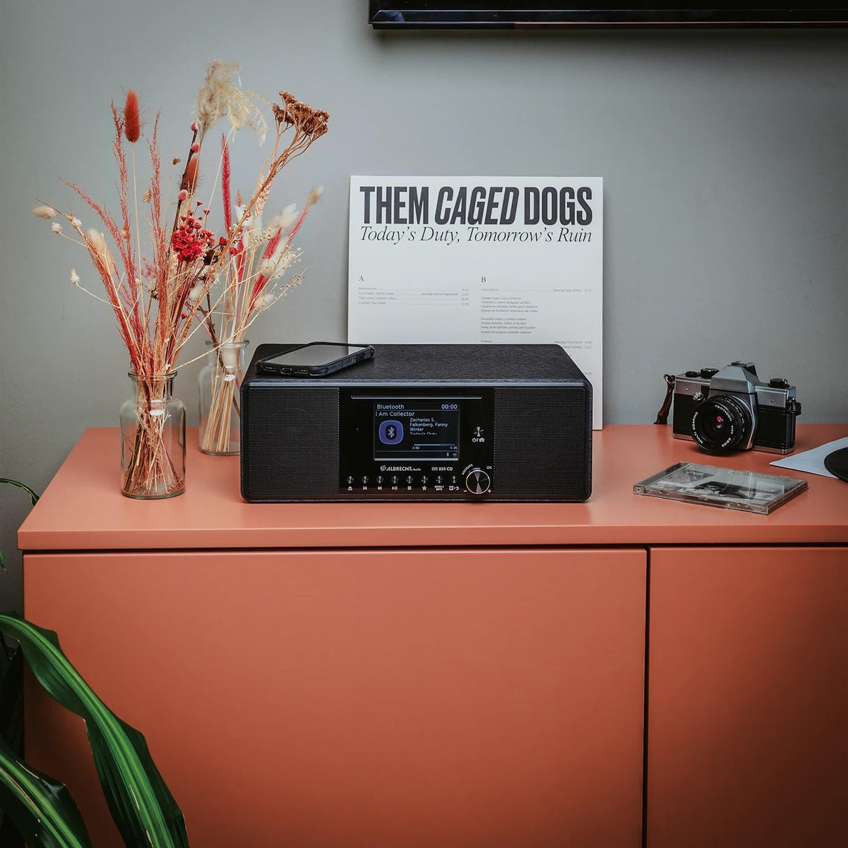 Albrecht DR 895 - Kit Compacto CD Dab+/FM/Internet/CD 27895, Color Negro con Pantalla a Color de 4", música estéreo y Podcast, USB, Control de la aplicación