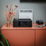 Albrecht DR 895 - Kit Compacto CD Dab+/FM/Internet/CD 27895, Color Negro con Pantalla a Color de 4", música estéreo y Podcast, USB, Control de la aplicación