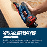 Bosch Professional 18V System lijadora a batería GEX 18V1503 (incl. 1 papel de lija, 1 caja de polvo, 1 anillo de protección, LBOXX 162)