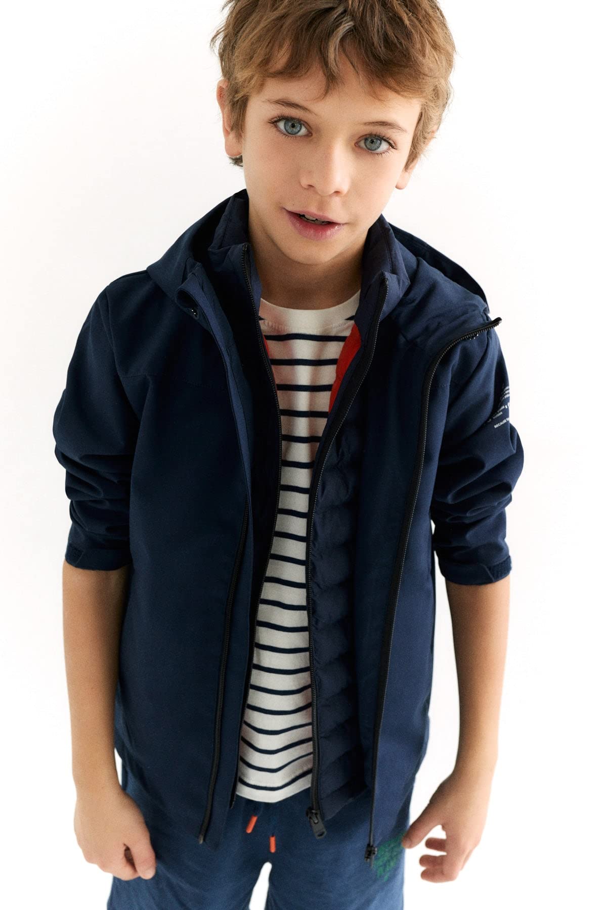 ECOALF - Cazadora Niño Kalimalf, de Poliéster Reciclado, Tejido Reciclado, Impermeable, Cómoda y Ligera, Chaqueta Niño, Abrigo para Niño, Talla 14 años, Color Azul Marino