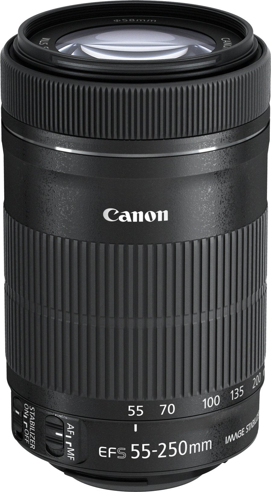 Canon EF-S 55-250 mm f/4-5.6 IS STM 8546B005 - Objetivo para Canon (distancia focal 55-250 mm, apertura f/4-32, zoom óptico 4.55x, estabilizador, diámetro: 58 mm), color negro