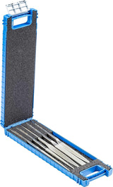 Pferd Juego de 5 Limas Handy de Diamante de Diferentes Formas Df2627 D126, Longitud 215 millimeters, Grano Diamante D 126, en Estuche de Plástico