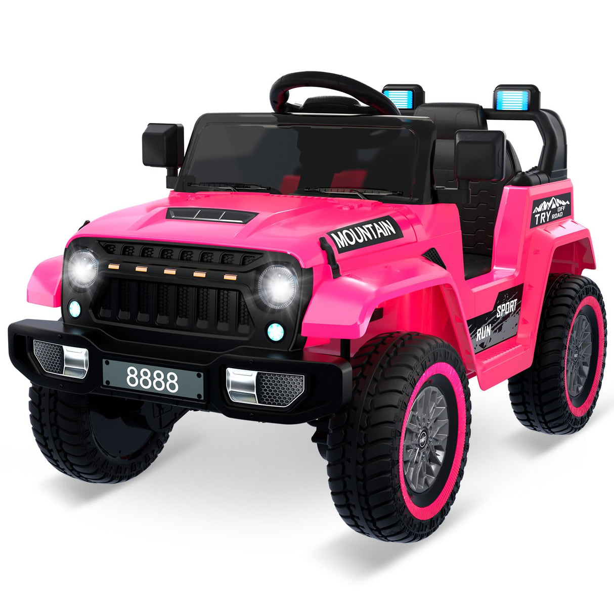 Coche eléctrico para niños de 12 V, Coche Infantil con Mando a Distancia de 2,4 G, Coche eléctrico con Bluetooth, música, claxon y Faros, 3-6,5 km/h, vehículo Infantil eléctrico para niños de 3 a 8