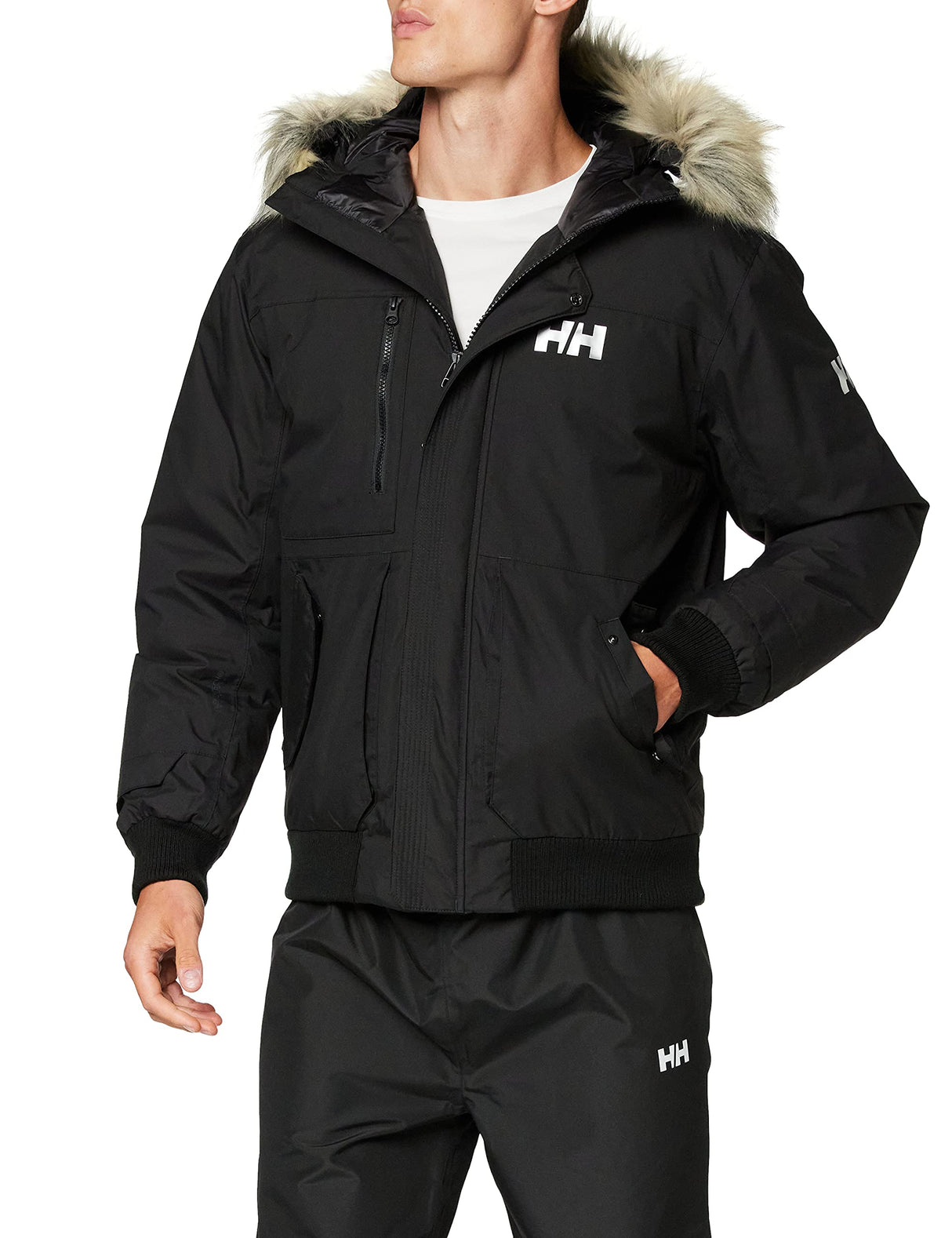 Helly Hansen Hombre Chaqueta Bomber, Negro, L