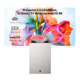 LG PU615U - Proyector CineBeam S, 4K UHD, 40 hasta 100", Smart TV con webOS, Tiro Ultra Corto, Láser RGB 500 Lúmenes, Dolby Atmos, HDMI eARC y USB-C