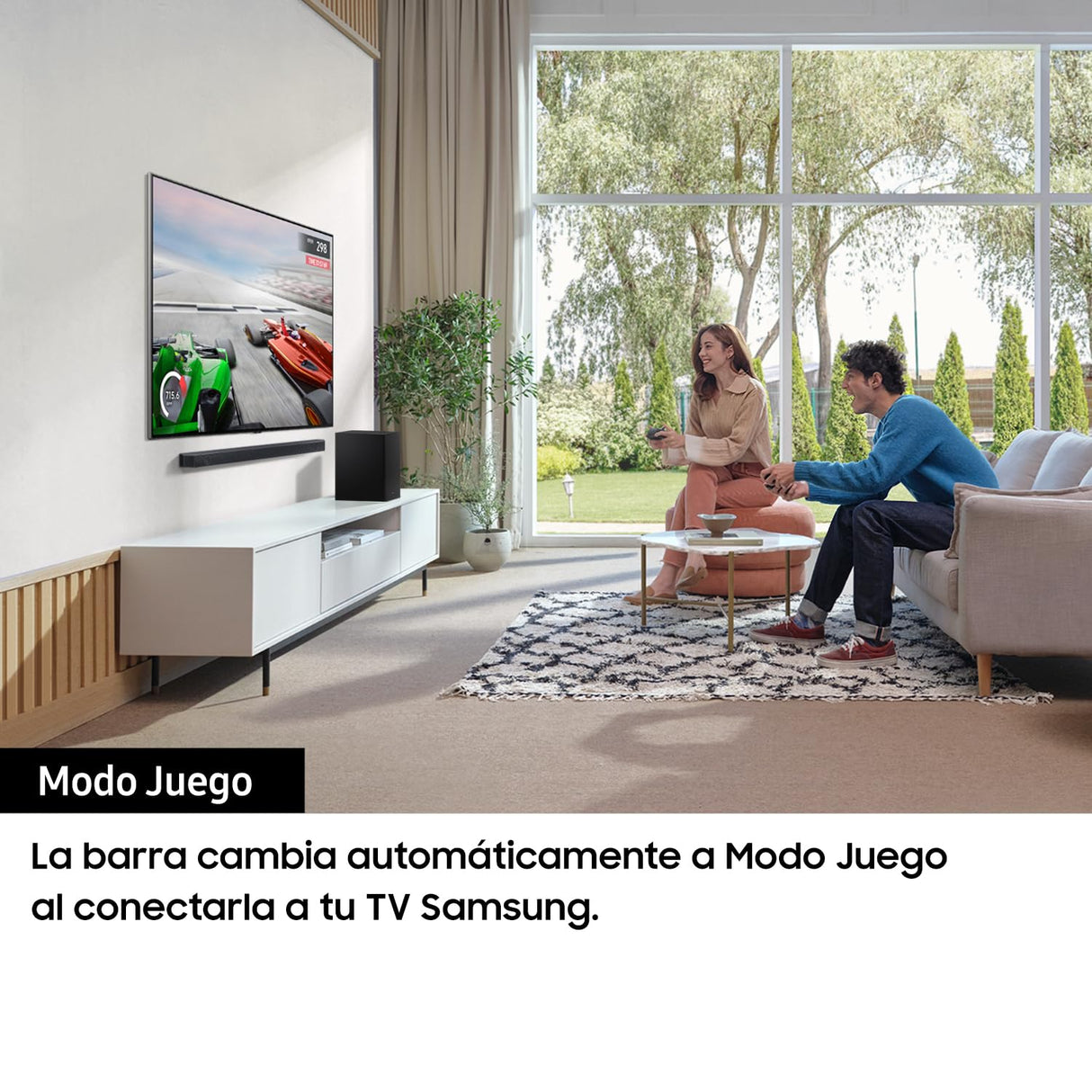 Samsung Barra de Sonido HW-C430/ZF - Subwoofer inalámbrico incluido, Dolby Digital 2.1, Modo Juego, Bluetooth 4.2 Power On y One Remote Control