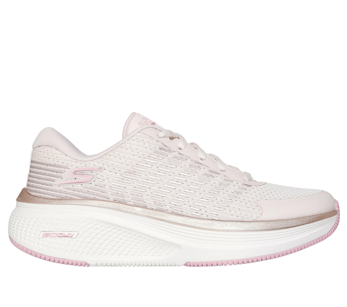 Skechers Go Run Elevate 2.0 Badric, Zapatillas Mujer, Natural Textile/Pink Trim, 39.5 EU