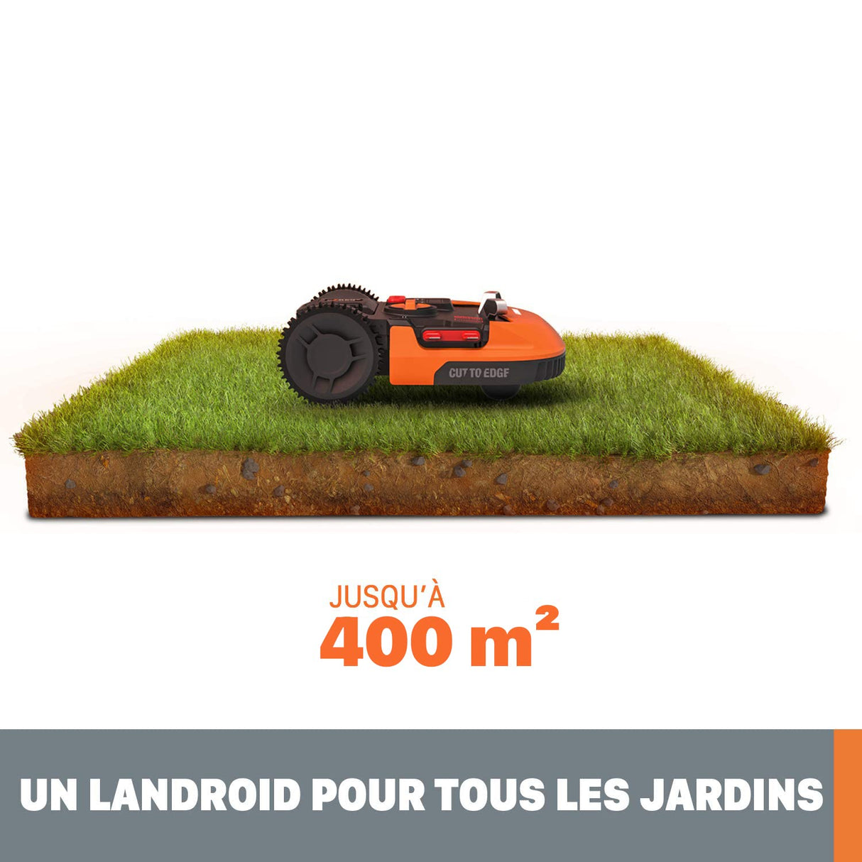 WORX Landroid S WR184E Robot cortacésped para jardines de hasta 400 m2 – 35% de inclinación – con conexión WiFi y plataforma de corte flotante – Control por aplicación – Programación multizona –