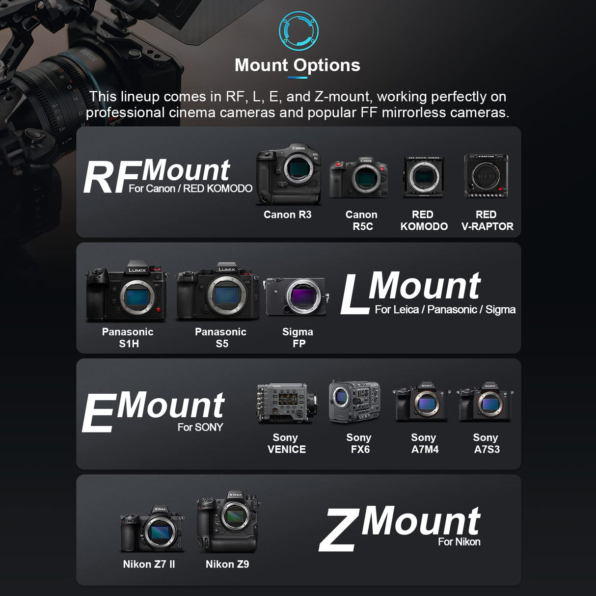 SIRUI 35mm T2.9 1.6X Full Frame Anamorphic Cine Cinema Objetivo Lens Lenses Lente (Mount L)