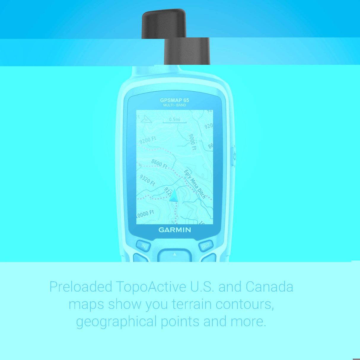 Garmin GPSMAP 65 - GPS de Mano Resistente con sensores de navegación y mapas TopoActive de Europa