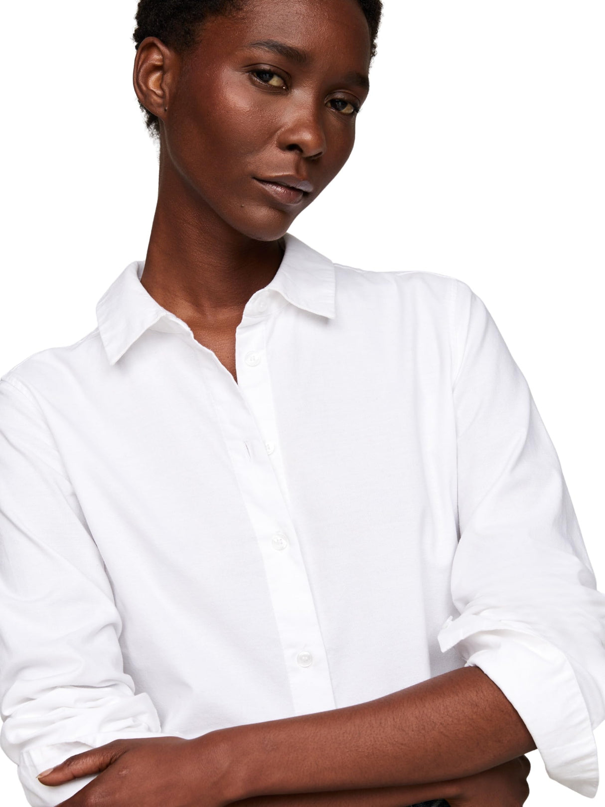 Tommy Hilfiger Camisa Mujer Oxford Cotton Regular Shirt de Algodón, Blanco (TH Optic White), 38