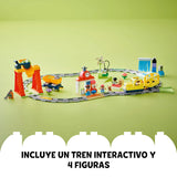 LEGO Duplo Gran Tren Comunitario Interactivo - Juguetes Educativos para Niños y Niñas de 3+ Años - Tren de Juguete Push&Go con Luces y Sonidos, 16 Vías y 4 Figuras 10428