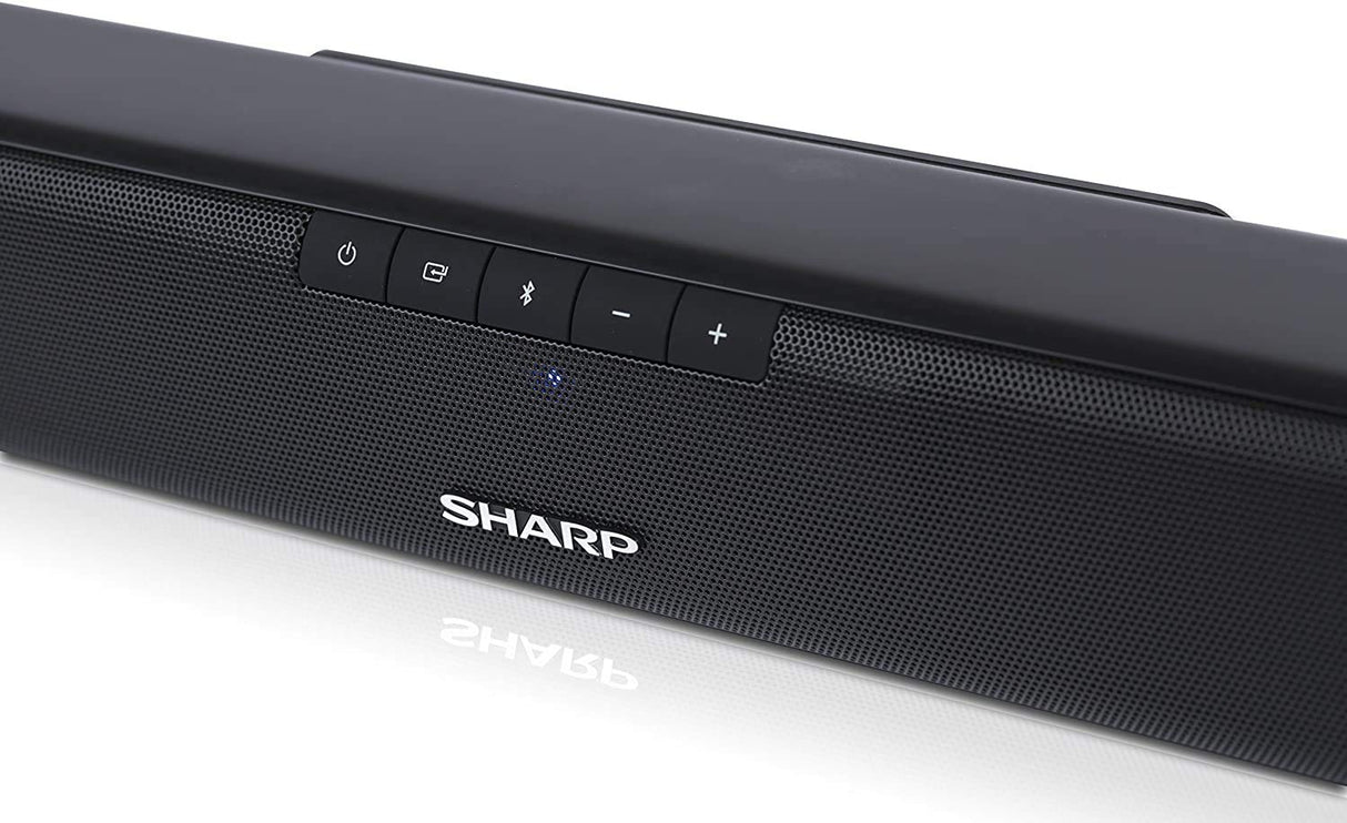 Sharp HT-SB110 Barra de Sonido, Cine en Casa, Bluetooth, HDMI, ARC/CEC, Potencia Máxima Total de Salida 90 W, Control Remoto, 80 cm, Color Negro