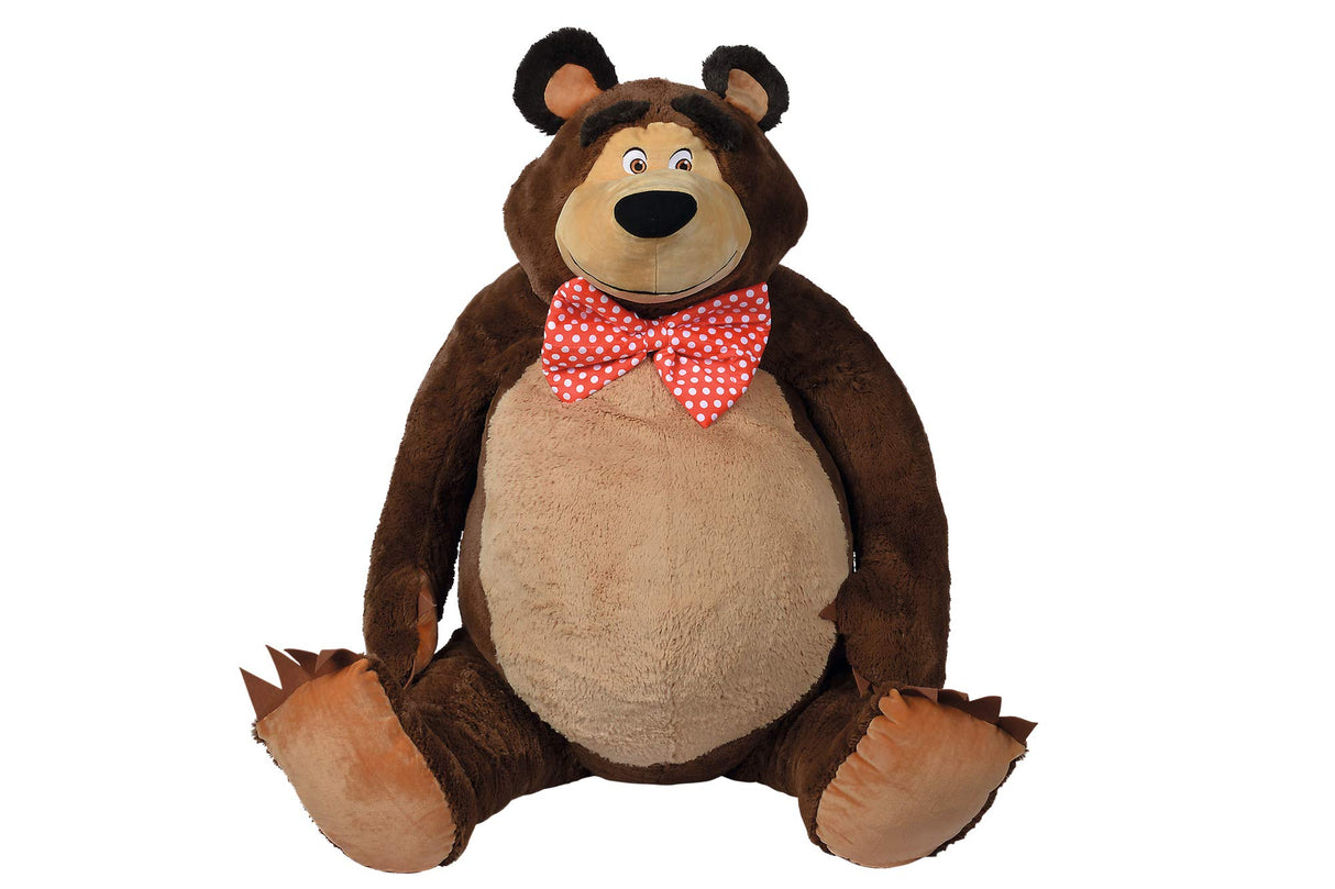 Simba- Mascha und Der Bär Plüschbär 150cm Masha y el Oso XXL / 150 cm/Suave/con Lazo Gigante/Peluche Grande/para niños a Partir de 3 años, Color marrón (4006592066789)