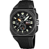 Lotus Reloj Hombre 18976/4 Chrono Caja de Fibra de Carbono Negro Correa de Caucho Negro