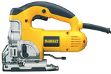 DEWALT DW331KT-QS - Sierra de Calar 701W, Velocidad Variable 0-3100 cpm, Corte en Madera 135 mm, Metal 12 mm, Acción Pendular, Cambio Rápido de Hoja, Base Ajustable, Inc. Maletín TSTAK de Transporte