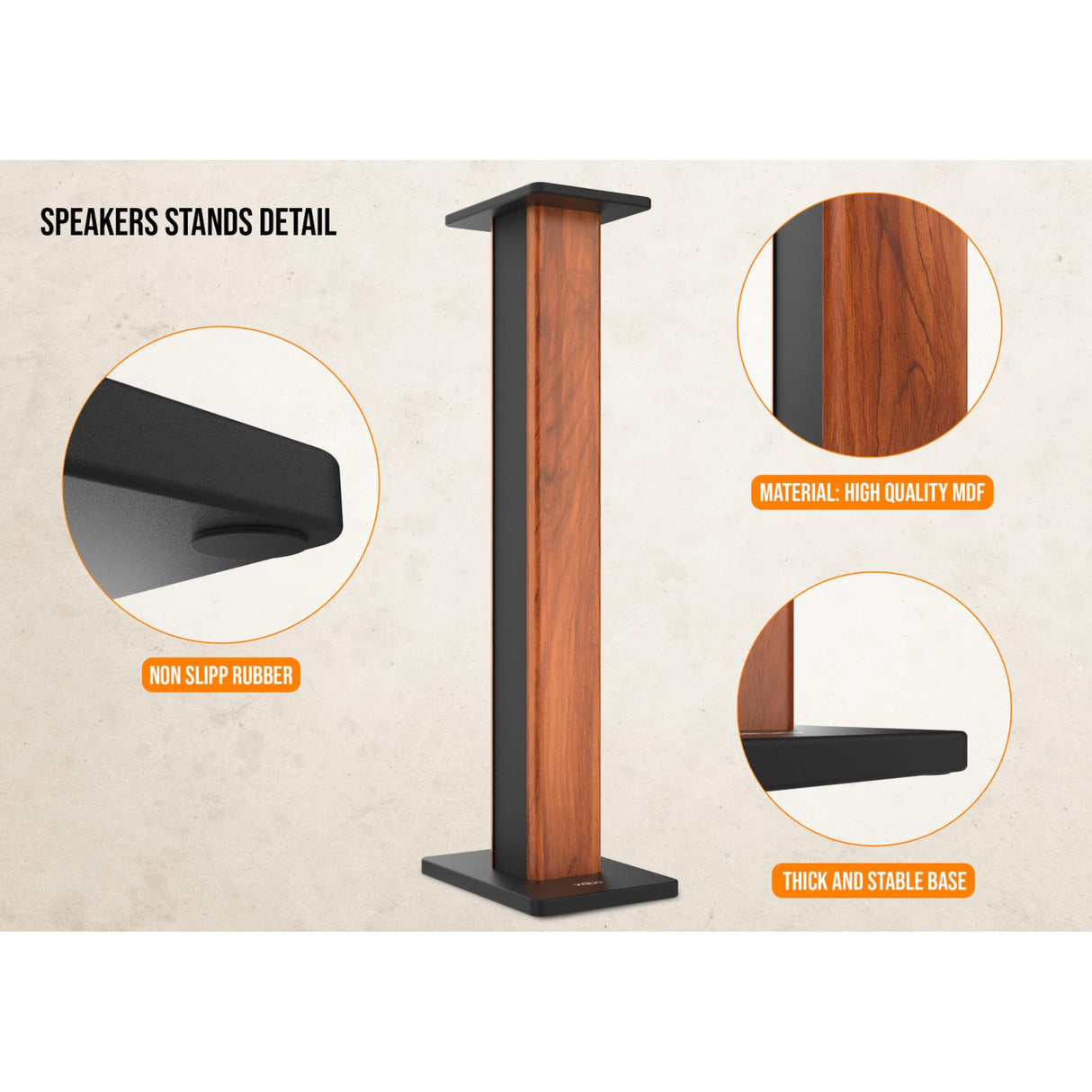 Wiibo Tempo 90 Pareja Soportes Altavoces HiFi 90cm