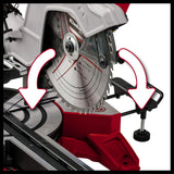 Einhell Sierra de tracción, vaivén e inglete TE-SM 10 L Dual (2100 W, hoja Ø254 mm, ancho de corte 305 mm, profundidad de corte 85 mm, láser de línea de corte, inclinación de cabezal a ambos lados)