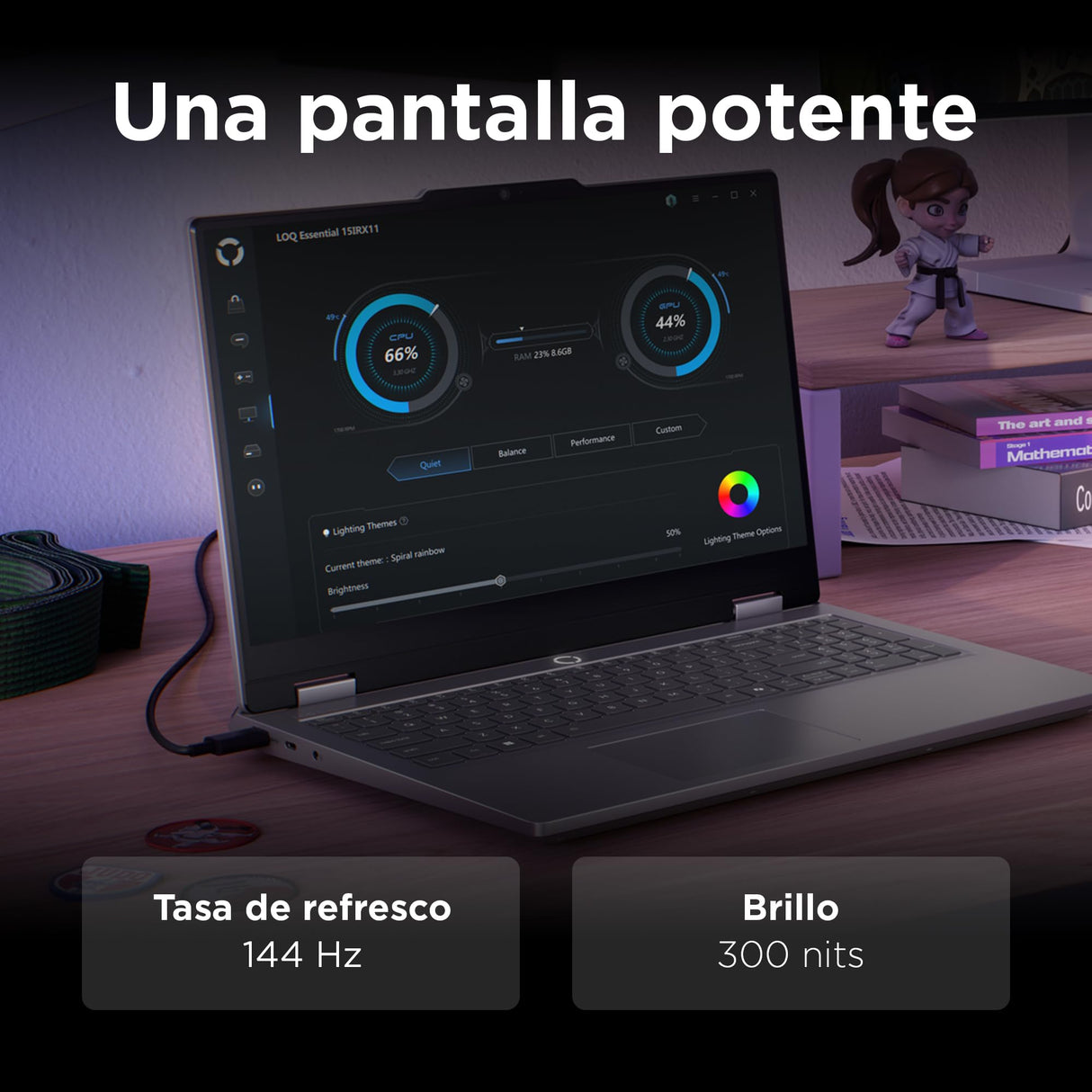Lenovo LOQ Essential Gen 11 - Ordenador Portátil Gaming IA 15.6" FHD (Intel Core i7-13650HX, NVIDIA GeForce RTX 5050, 16GB RAM, 512GB SSD, 144 Hz, Wi-Fi 6, Windows 11 Home) QWERTY Español - Gris Luna