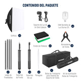NEEWER Kit de Iluminación de Fotografía con Fondos,2,6x3m Soporte de Fondo,5700K 800W Equivalente a 24W Bombillas LED Paraguas Softbox Iluminación Continua,Equipo de Estudio Fotográfico para Vídeo