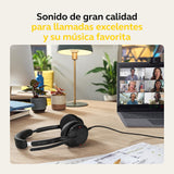 Jabra Evolve2 50 - Auriculares estéreo con Cable con tecnología Air Comfort, micrófonos con cancelación de Ruido y cancelación Activa de Ruido, Funciona con Todas Las Plataformas UC líderes como