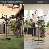TARION Soporte Camara Mesa Brazo: Soporte para Camara de Escritorio Flexible Overhead Camera Mount Rig Fotografia con Brazo Articulado para Luz de Anillo Micrófono Video Titanrig(Conjunto de Pasillo)