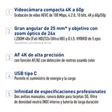 Panasonic HC-X1200E 4K 60p Videocámara Estilo De Mano con Lente Gran Angular de 25 mm, Zoom Óptico de 24x, OIS Híbrido de 5 Ejes, USB PD, Negra